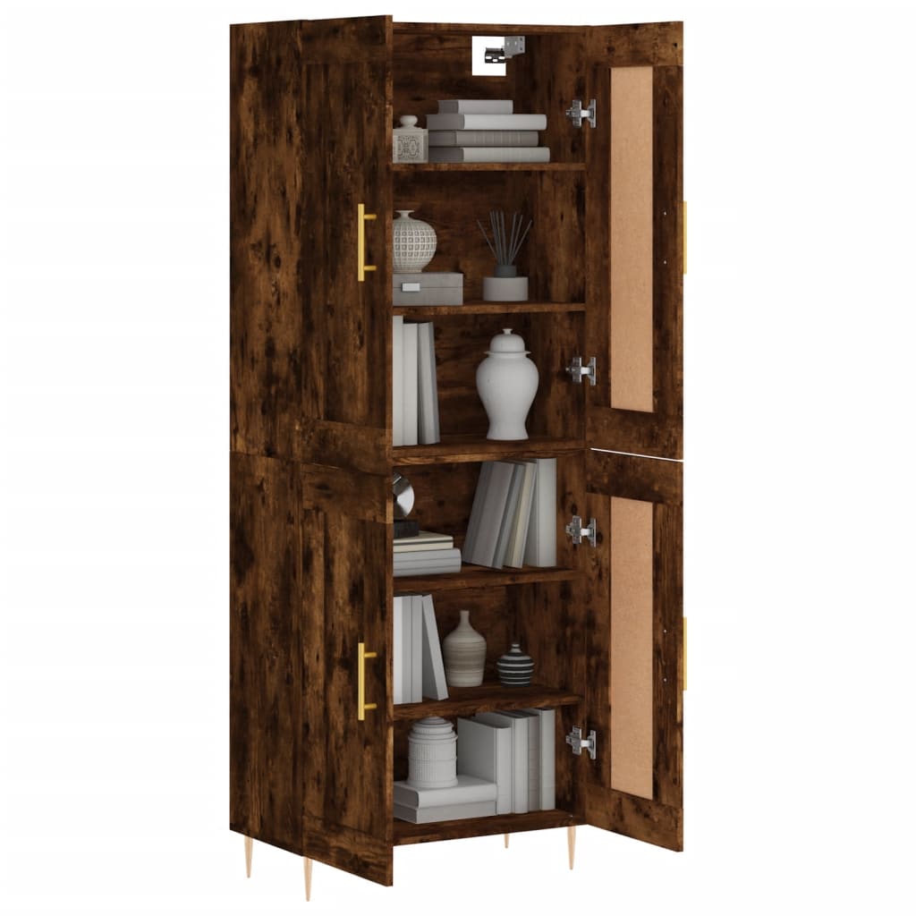 Highboard Räuchereiche 69,5x34x180 cm Holzwerkstoff