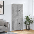 Highboard Betongrau 69,5x34x180 cm Holzwerkstoff