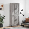 Highboard Grau Sonoma 69,5x34x180 cm Holzwerkstoff