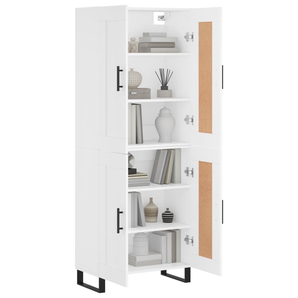Highboard Weiß 69,5x34x180 cm Holzwerkstoff