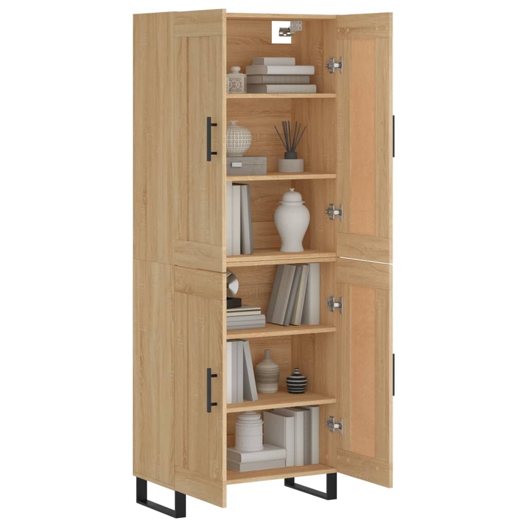 Highboard Sonoma-Eiche 69,5x34x180 cm Holzwerkstoff