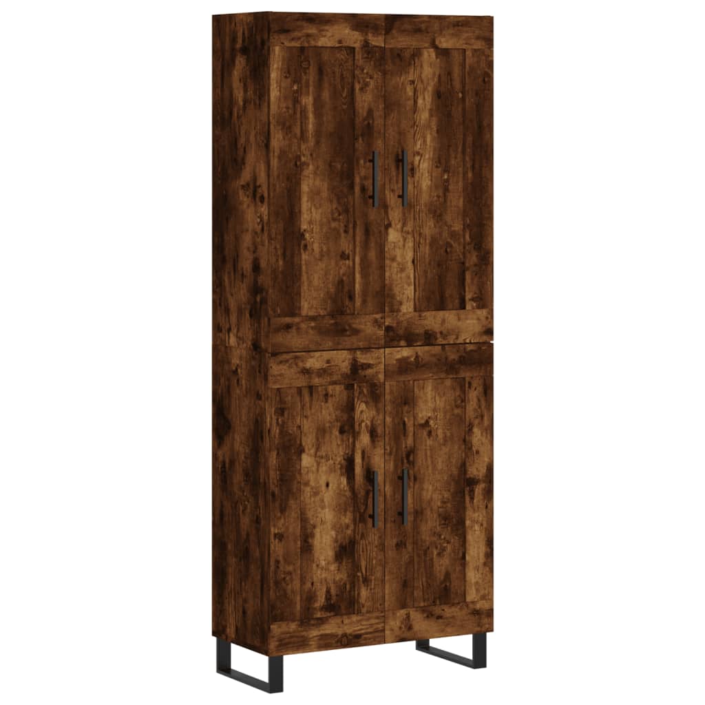 Highboard Räuchereiche 69,5x34x180 cm Holzwerkstoff