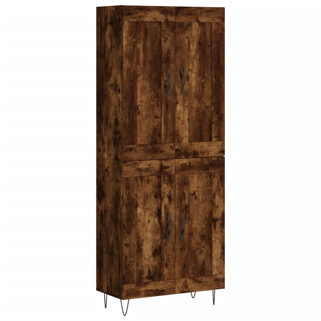 Highboard Räuchereiche 69,5x34x180 cm Holzwerkstoff