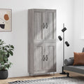 Highboard Grau Sonoma 69,5x34x180 cm Holzwerkstoff