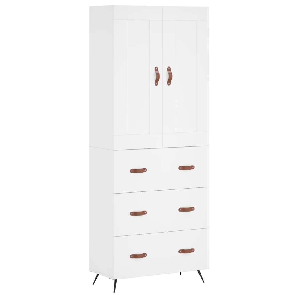 Highboard Weiß 69,5x34x180 cm Holzwerkstoff