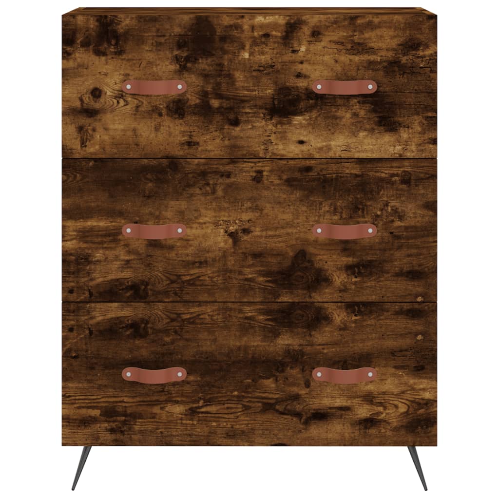 Highboard Räuchereiche 69,5x34x180 cm Holzwerkstoff