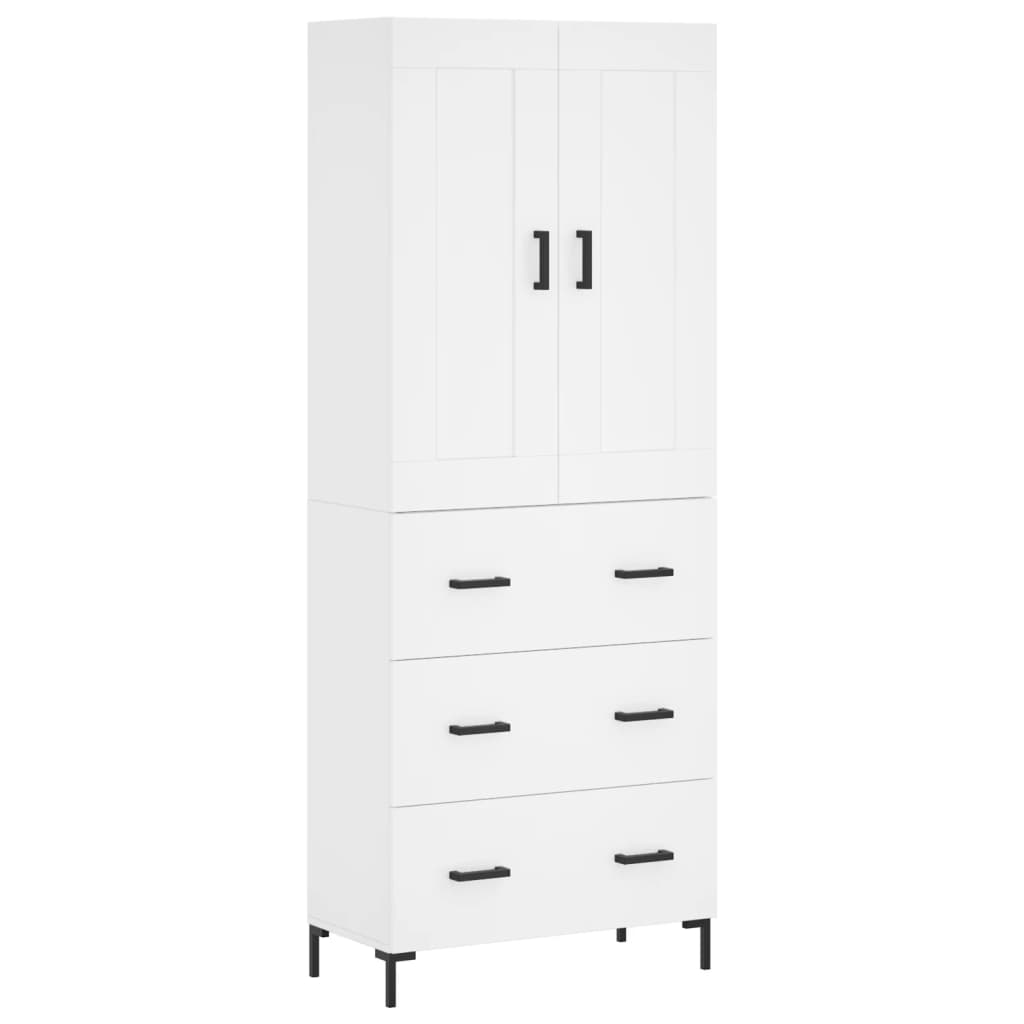 Highboard Weiß 69,5x34x180 cm Holzwerkstoff