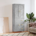 Highboard Betongrau 69,5x34x180 cm Holzwerkstoff