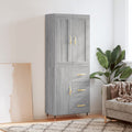Highboard Grau Sonoma 69,5x34x180 cm Holzwerkstoff