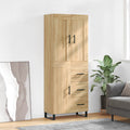 Highboard Sonoma-Eiche 69,5x34x180 cm Holzwerkstoff