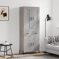 Highboard Grau Sonoma 69,5x34x180 cm Holzwerkstoff