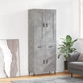 Highboard Betongrau 69,5x34x180 cm Holzwerkstoff