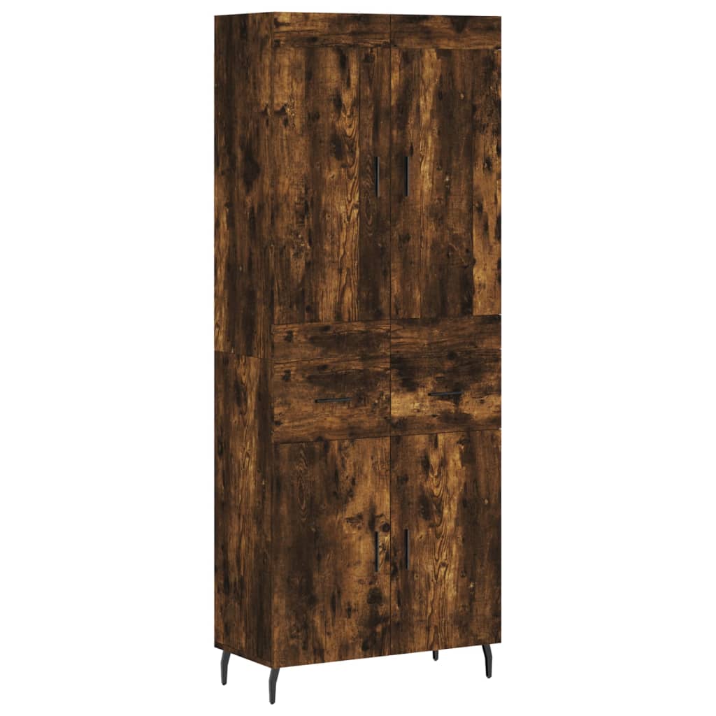 Highboard Räuchereiche 69,5x34x180 cm Holzwerkstoff