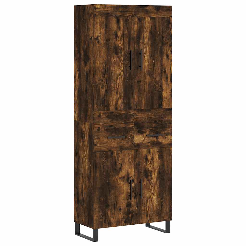 Highboard Räuchereiche 69,5x34x180 cm Holzwerkstoff