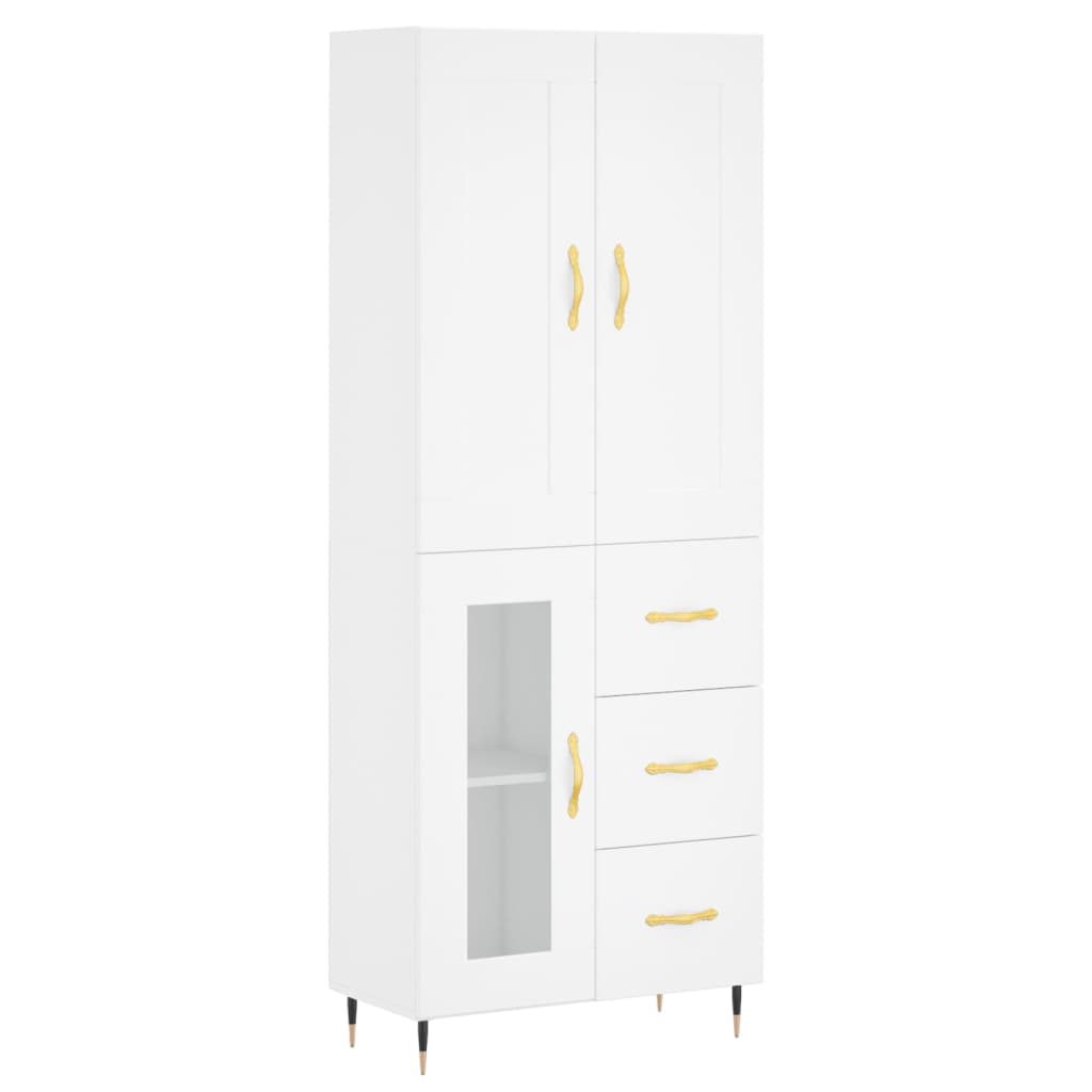 Highboard Weiß 69,5x34x180 cm Holzwerkstoff