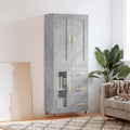 Highboard Betongrau 69,5x34x180 cm Holzwerkstoff