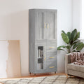 Highboard Grau Sonoma 69,5x34x180 cm Holzwerkstoff