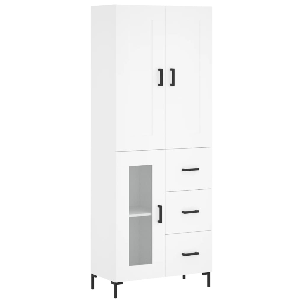 Highboard Weiß 69,5x34x180 cm Holzwerkstoff