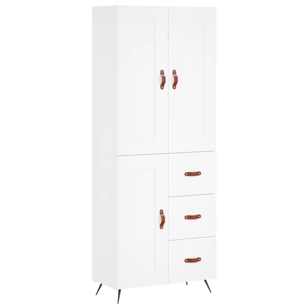 Highboard Weiß 69,5x34x180 cm Holzwerkstoff