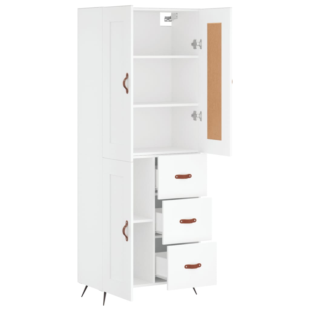 Highboard Weiß 69,5x34x180 cm Holzwerkstoff
