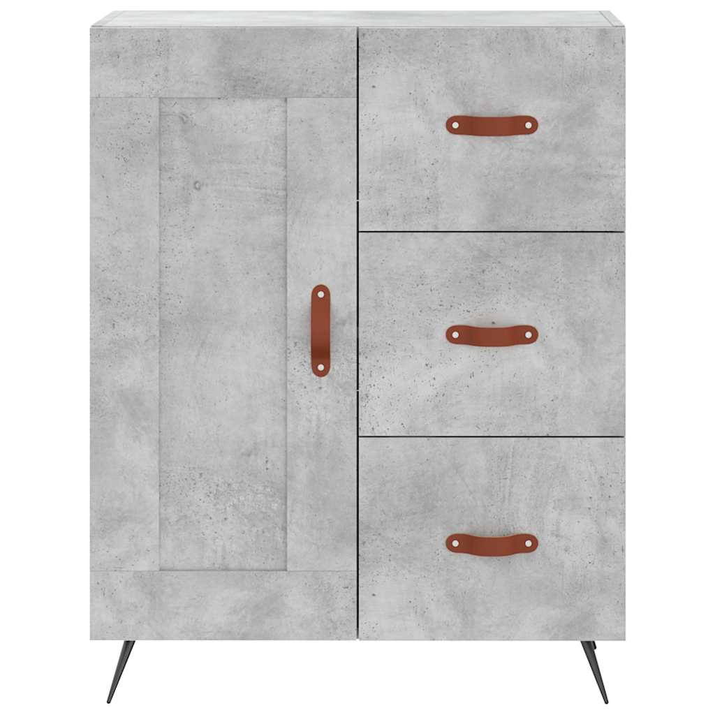 Highboard Betongrau 69,5x34x180 cm Holzwerkstoff