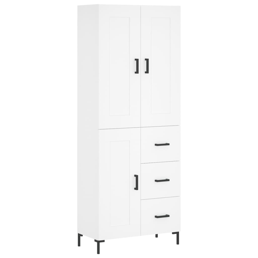 Highboard Weiß 69,5x34x180 cm Holzwerkstoff