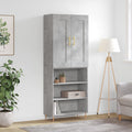 Highboard Betongrau 69,5x34x180 cm Holzwerkstoff