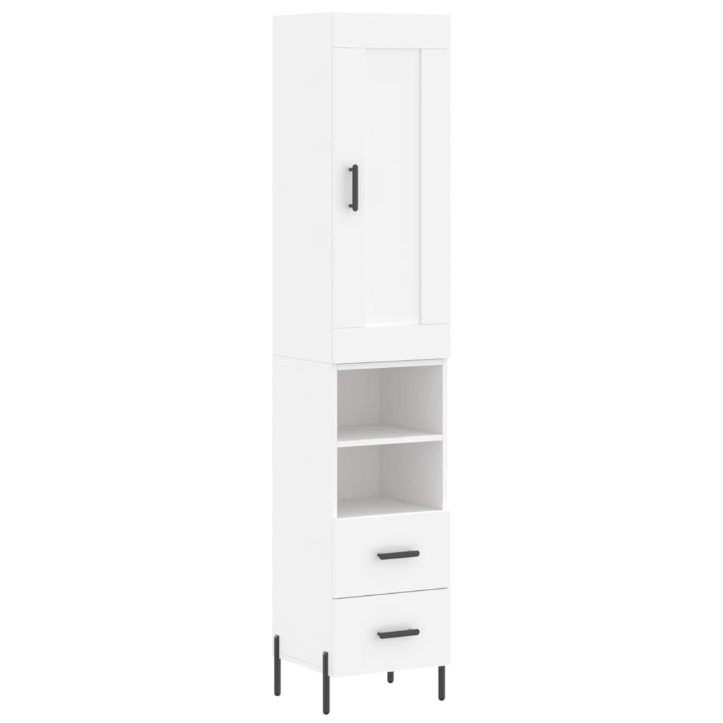 Highboard Weiß 34,5x34x180 cm Holzwerkstoff