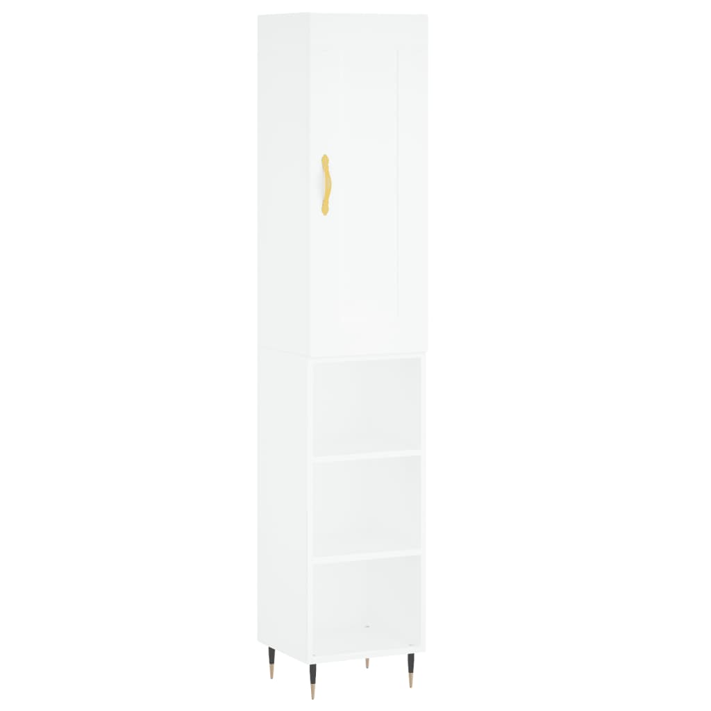 Highboard Weiß 34,5x34x180 cm Holzwerkstoff