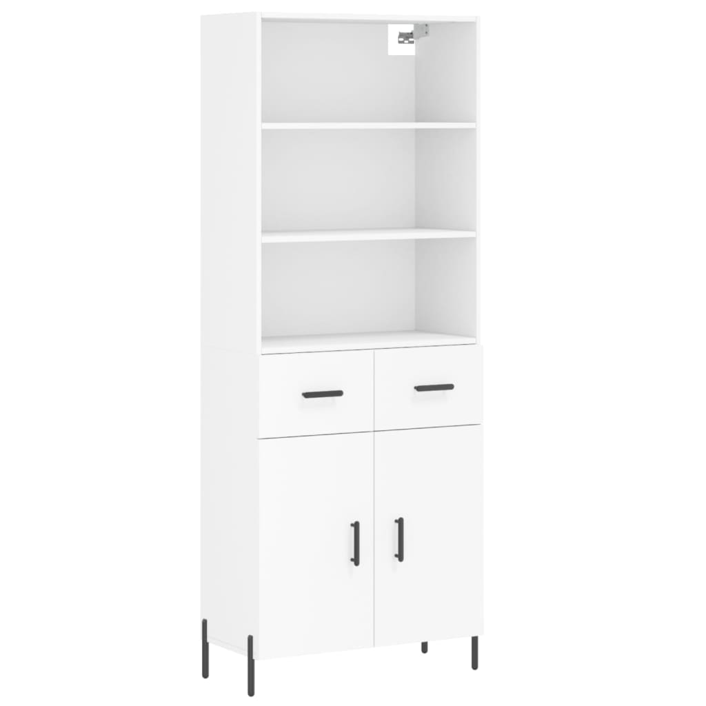 Highboard Weiß 69,5x34x180 cm Holzwerkstoff