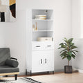 Highboard Hochglanz-Weiß 69,5x34x180 cm Holzwerkstoff
