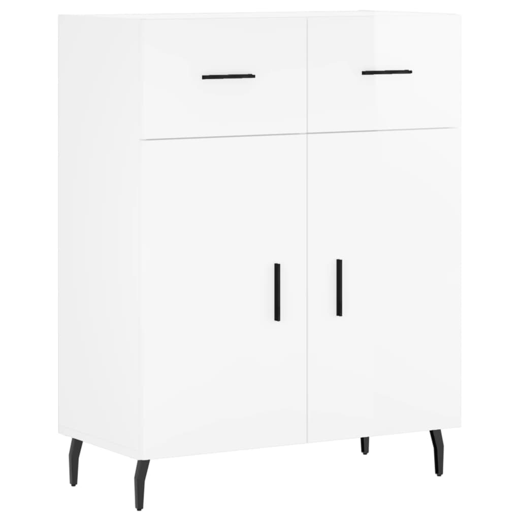 Highboard Hochglanz-Weiß 69,5x34x180 cm Holzwerkstoff