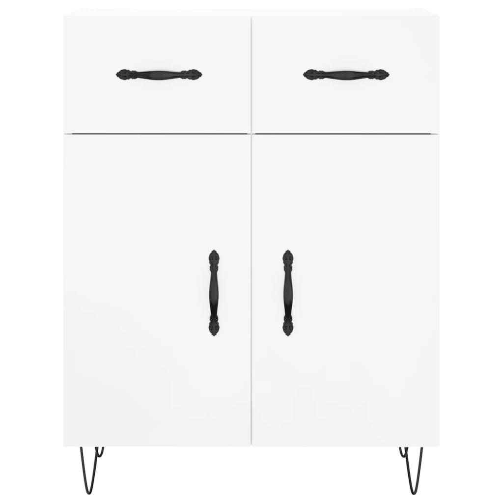 Highboard Hochglanz-Weiß 69,5x34x180 cm Holzwerkstoff