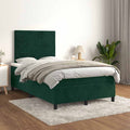 Boxspringbett mit Matratze Dunkelgrün 120x200 cm Samt