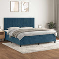 Boxspringbett mit Matratze Dunkelblau 200x200 cm Samt