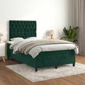 Boxspringbett mit Matratze Dunkelgrün 120x200 cm Samt