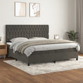 Boxspringbett mit Matratze Dunkelgrau 200x200 cm Samt