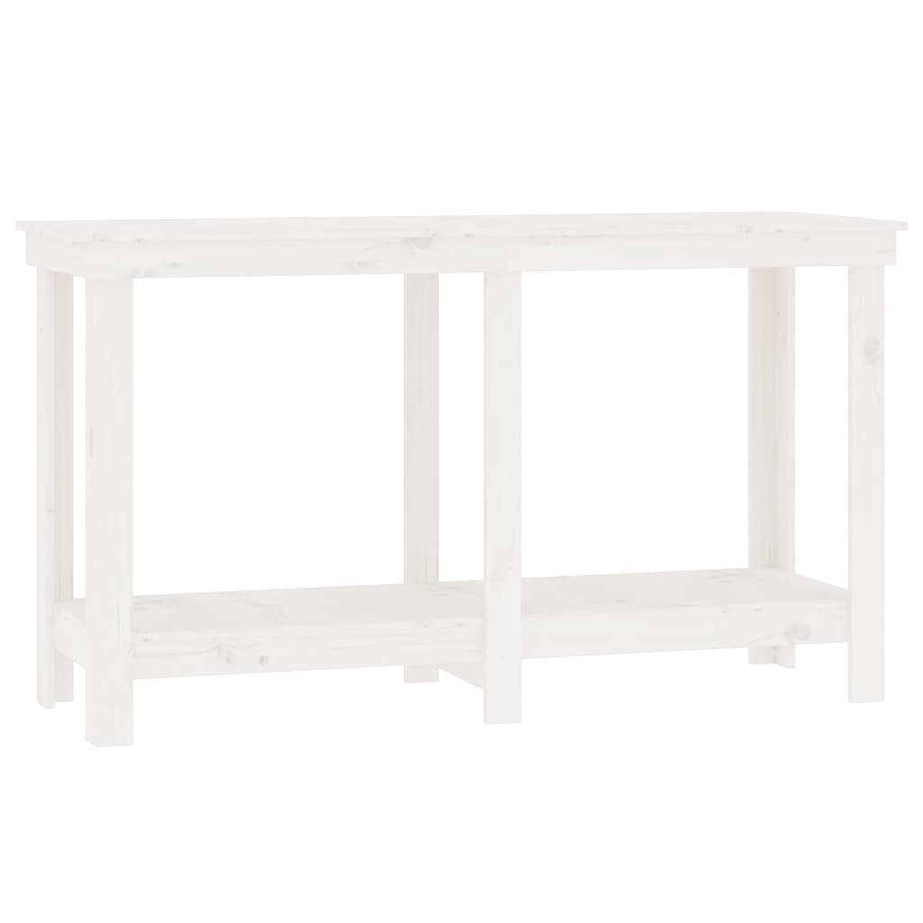 Werkbank Weiß 140x50x80 cm Massivholz Kiefer