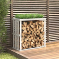 Outdoor-Kaminholzregal Weiß 108x52x106 cm Massivholz Kiefer