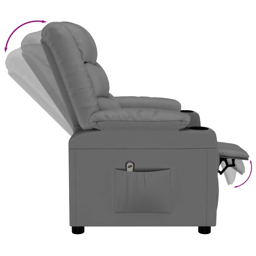 Relaxsessel Elektrisch Grau Kunstleder