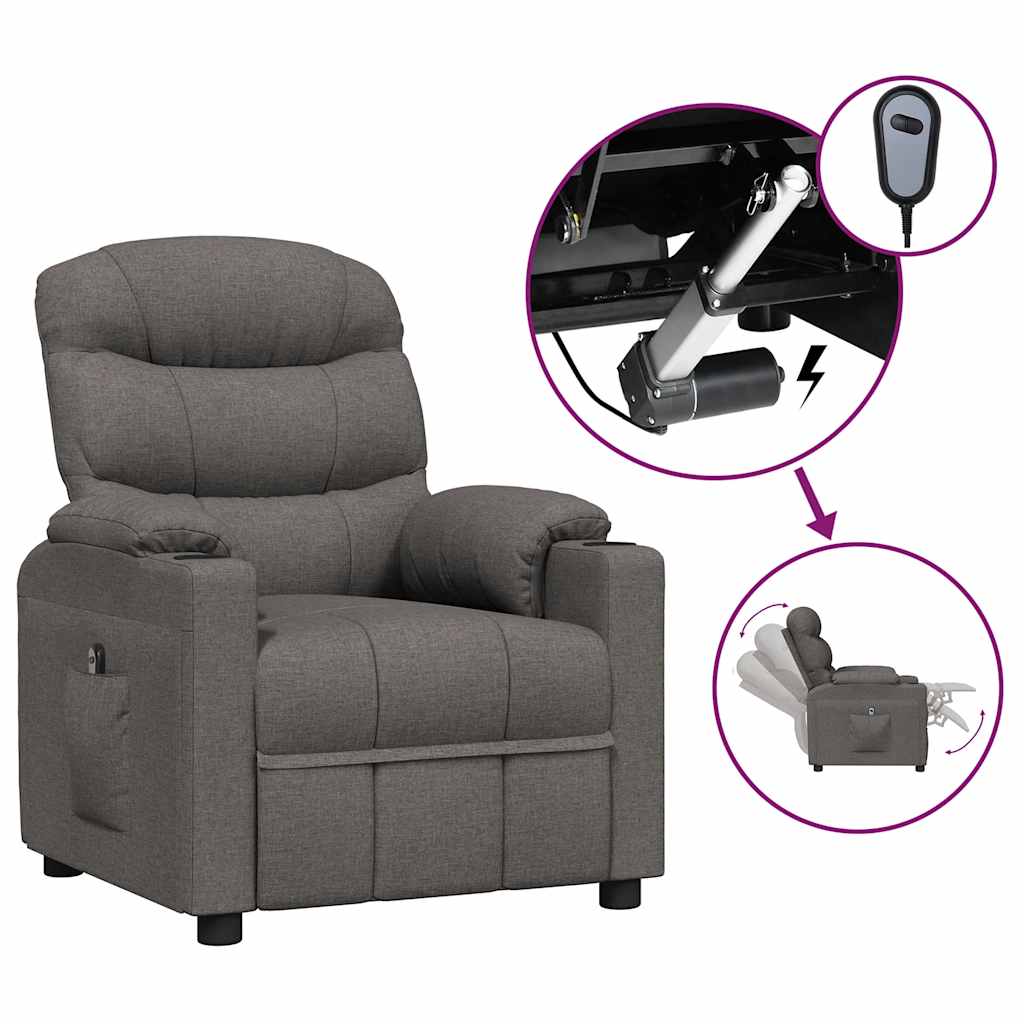 Relaxsessel Elektrisch Dunkelgrau Stoff