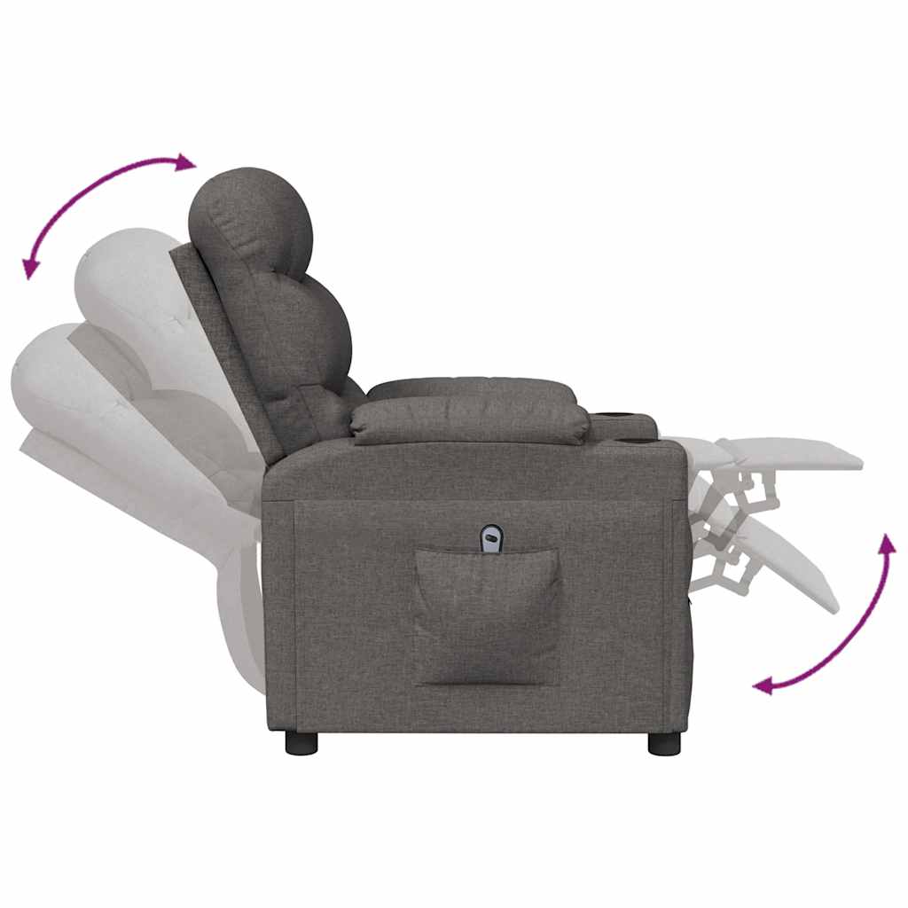 Relaxsessel Elektrisch Dunkelgrau Stoff