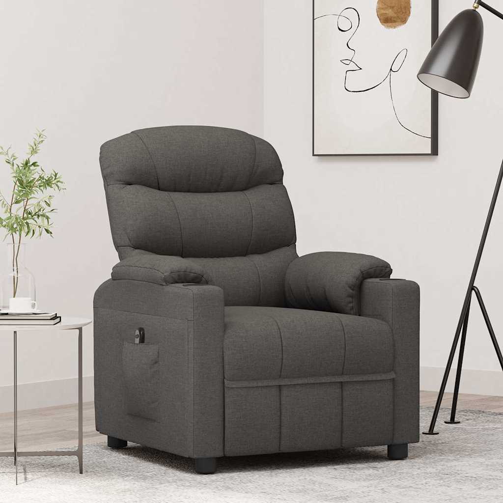 Relaxsessel Elektrisch Dunkelgrau Stoff