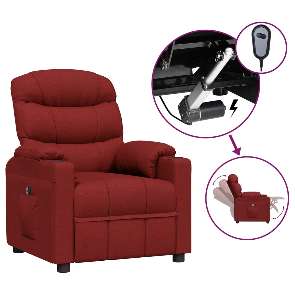 Relaxsessel Elektrisch Weinrot Stoff