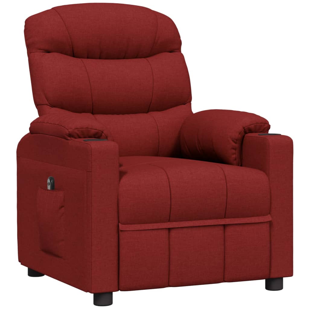 Relaxsessel Elektrisch Weinrot Stoff