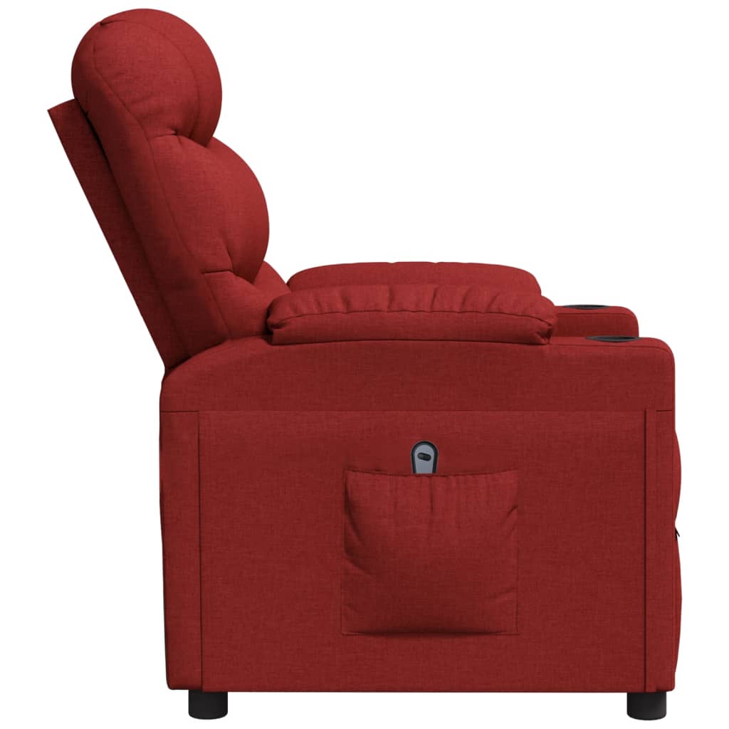 Relaxsessel Elektrisch Weinrot Stoff