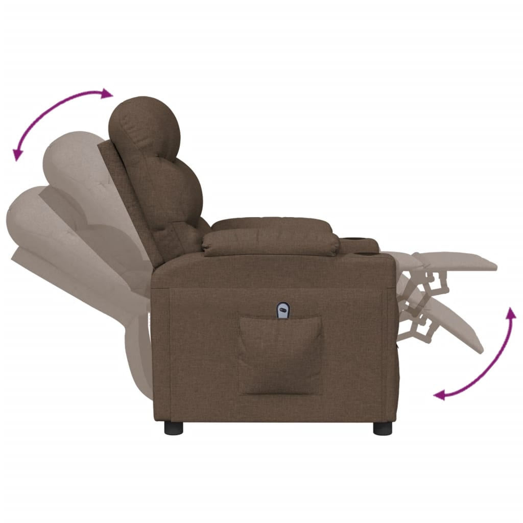 Relaxsessel Elektrisch Braun Stoff