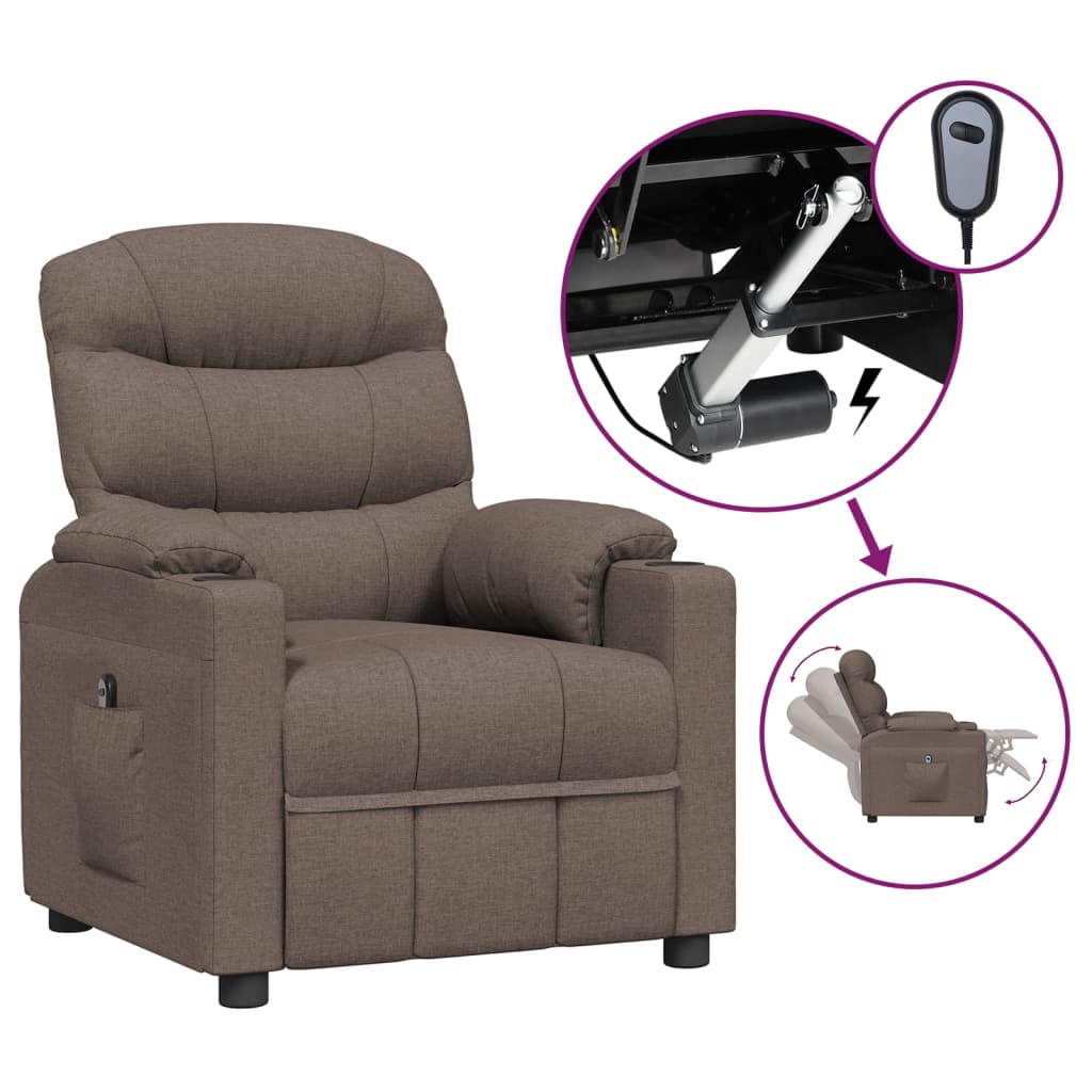 Relaxsessel Elektrisch Taupe Stoff