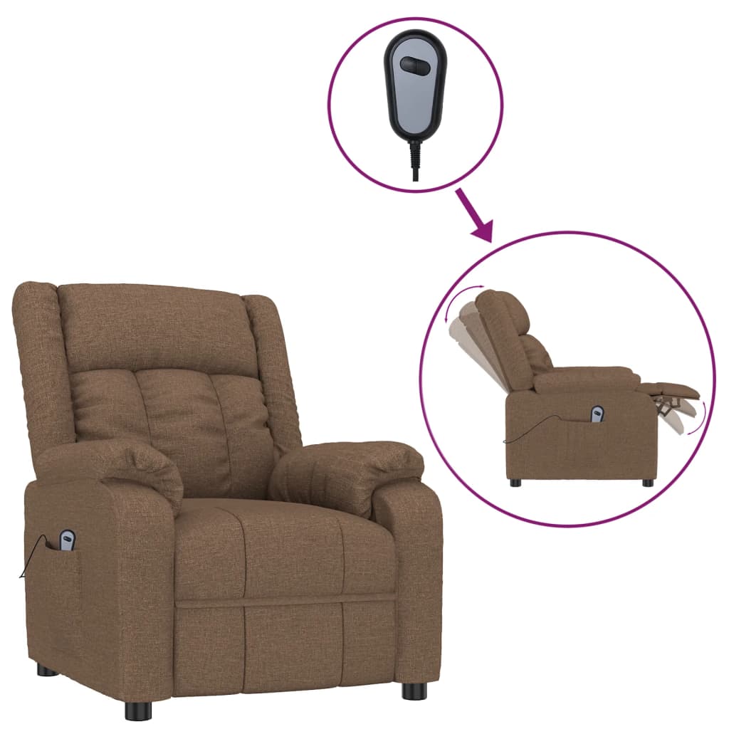Relaxsessel Elektrisch Braun Stoff