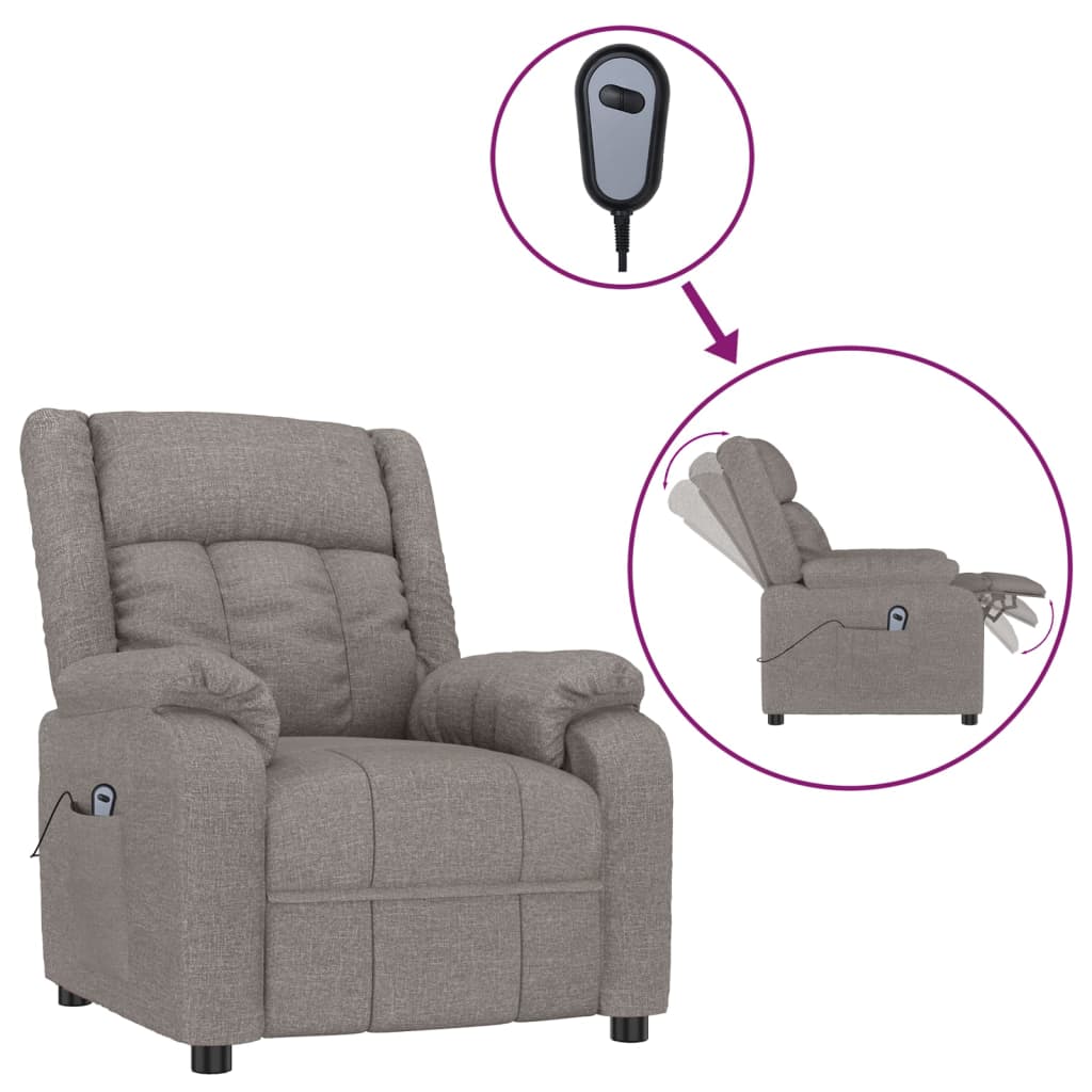 Relaxsessel Elektrisch Taupe Stoff